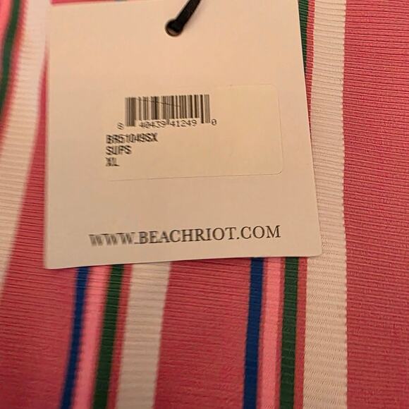 NWT Beach Riot Women's One Piece Swimwear Pink Stripe SZ XL - Picture 5 of 8